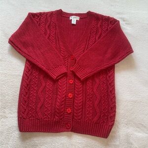 VGT Liz Baker Womens Cardigan Sweater Red Long Sleeve V Neck Buttons Sz S